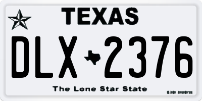 TX license plate DLX2376