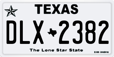 TX license plate DLX2382