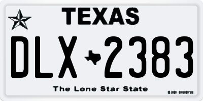 TX license plate DLX2383