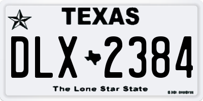 TX license plate DLX2384