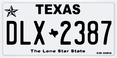 TX license plate DLX2387