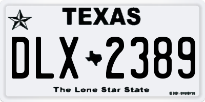 TX license plate DLX2389