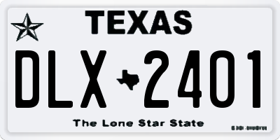 TX license plate DLX2401