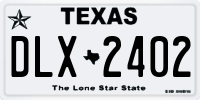 TX license plate DLX2402