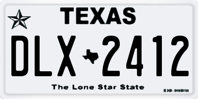 TX license plate DLX2412