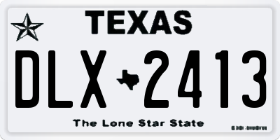 TX license plate DLX2413