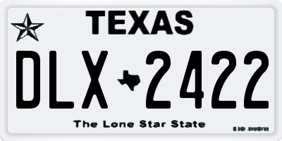 TX license plate DLX2422