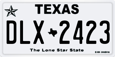 TX license plate DLX2423