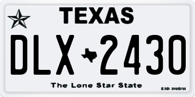 TX license plate DLX2430