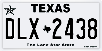 TX license plate DLX2438