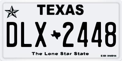 TX license plate DLX2448