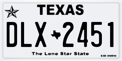 TX license plate DLX2451