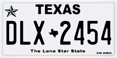 TX license plate DLX2454