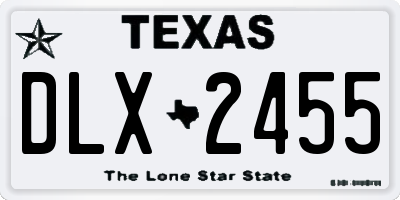 TX license plate DLX2455