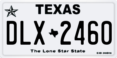 TX license plate DLX2460