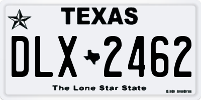 TX license plate DLX2462