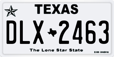 TX license plate DLX2463