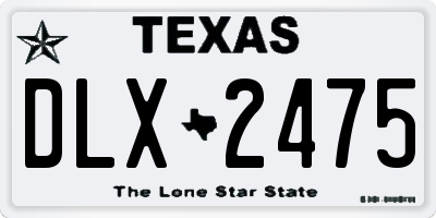 TX license plate DLX2475