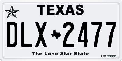 TX license plate DLX2477