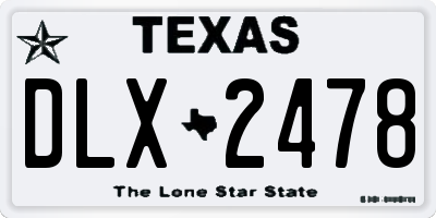 TX license plate DLX2478