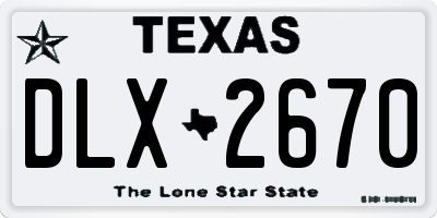 TX license plate DLX2670