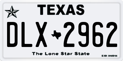 TX license plate DLX2962