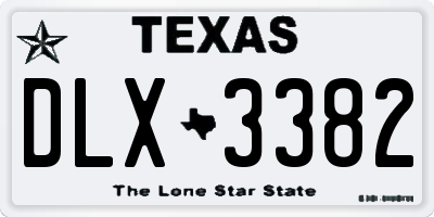 TX license plate DLX3382