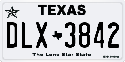 TX license plate DLX3842