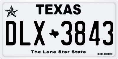 TX license plate DLX3843