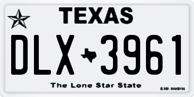 TX license plate DLX3961