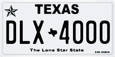 TX license plate DLX4000