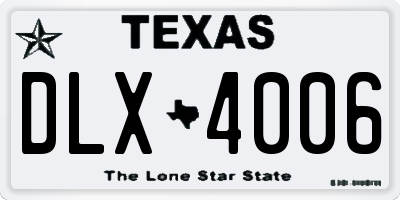 TX license plate DLX4006