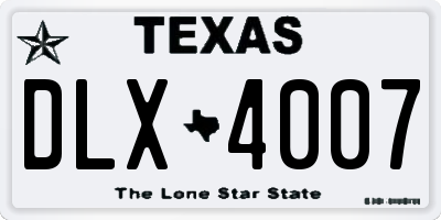 TX license plate DLX4007