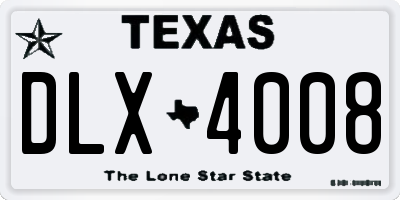 TX license plate DLX4008