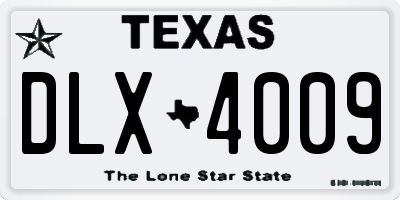 TX license plate DLX4009