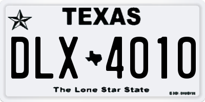 TX license plate DLX4010