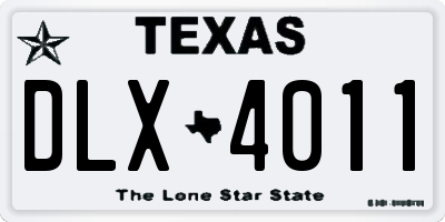 TX license plate DLX4011