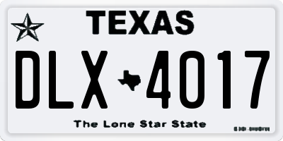 TX license plate DLX4017