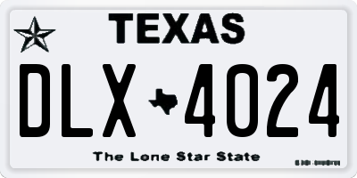 TX license plate DLX4024