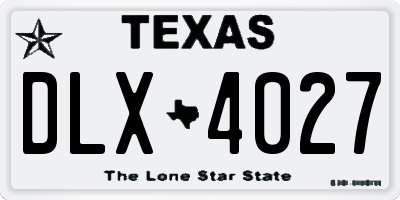 TX license plate DLX4027