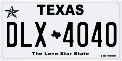 TX license plate DLX4040