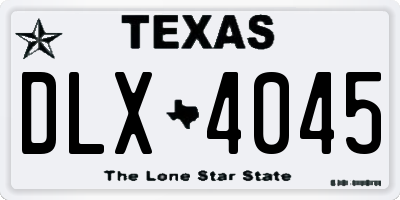 TX license plate DLX4045