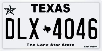 TX license plate DLX4046