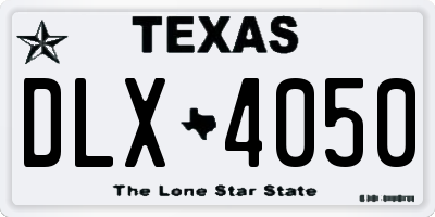 TX license plate DLX4050