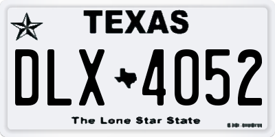 TX license plate DLX4052