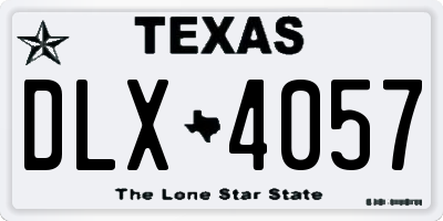 TX license plate DLX4057