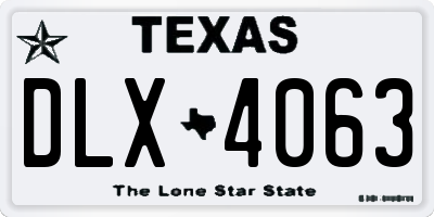 TX license plate DLX4063