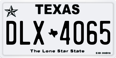 TX license plate DLX4065