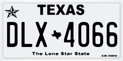 TX license plate DLX4066