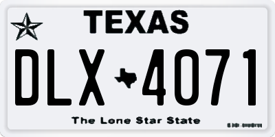 TX license plate DLX4071